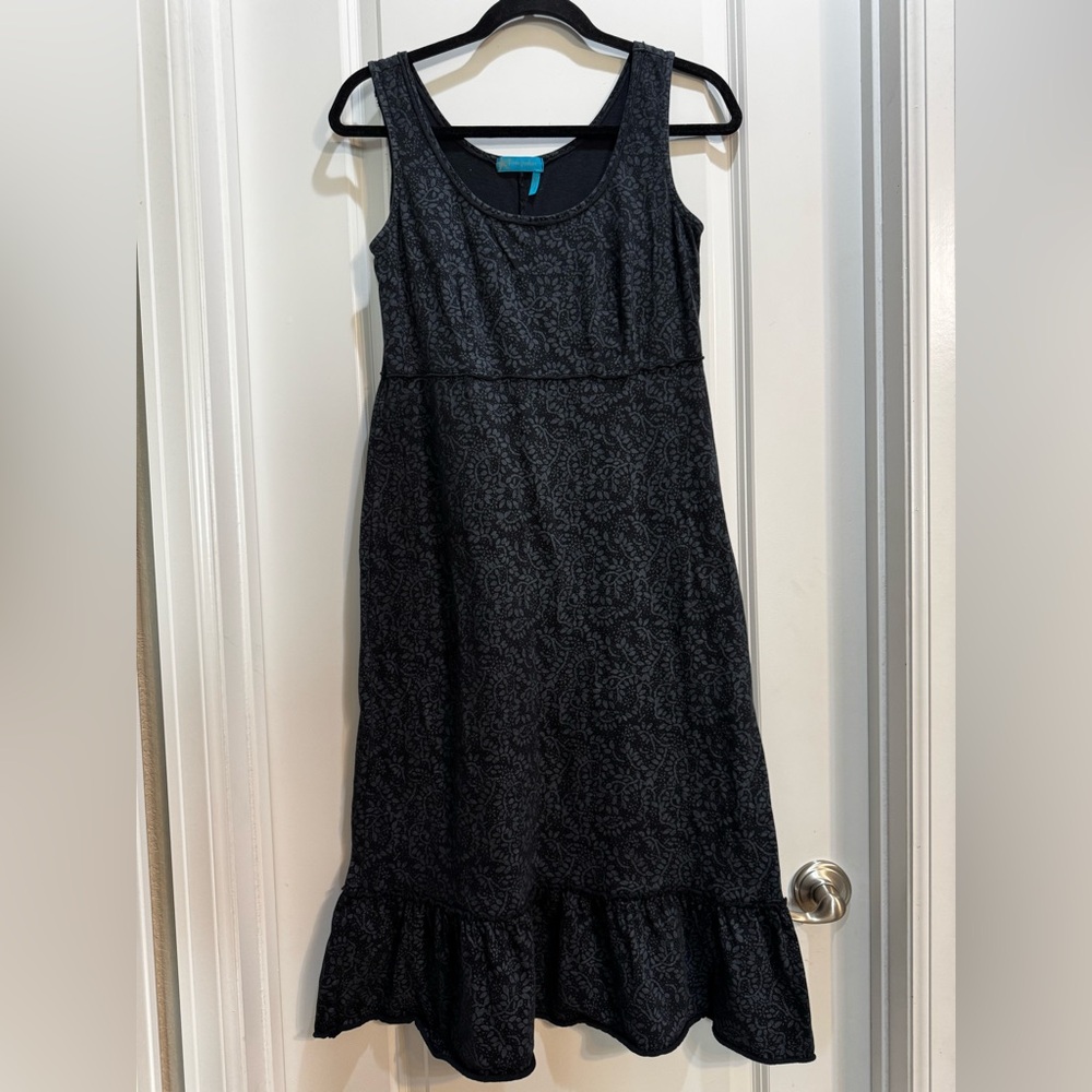 Fresh Produce Black Floral Sleeveless Dress Small Armpit To Armpit18” Length 44” - Picture 3 of 7